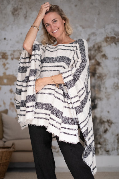 LA BOTTEGA DI BRUNELLA PONCHO AIRONE ZEBRA NATURALE