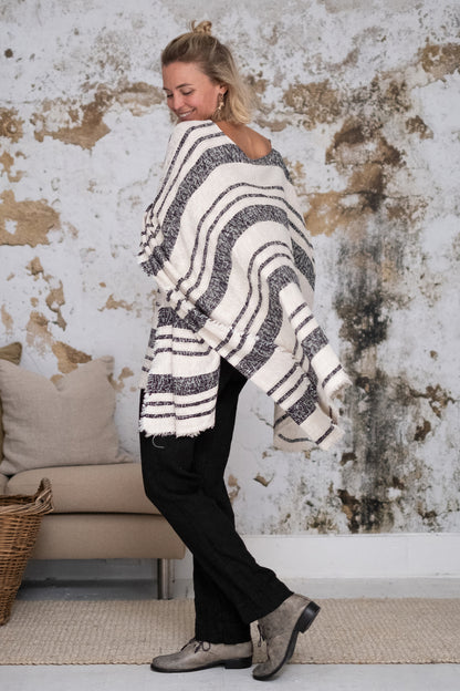 LA BOTTEGA DI BRUNELLA PONCHO AIRONE ZEBRA NATURALE