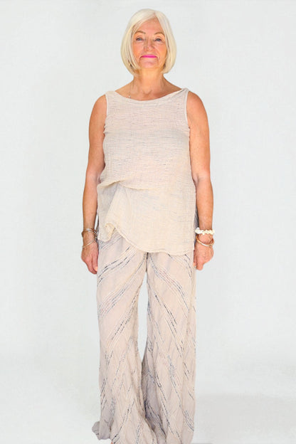 LA BOTTEGA DI BRUNELLA PANTALONE SIMONE RIGA MARE NATURALE