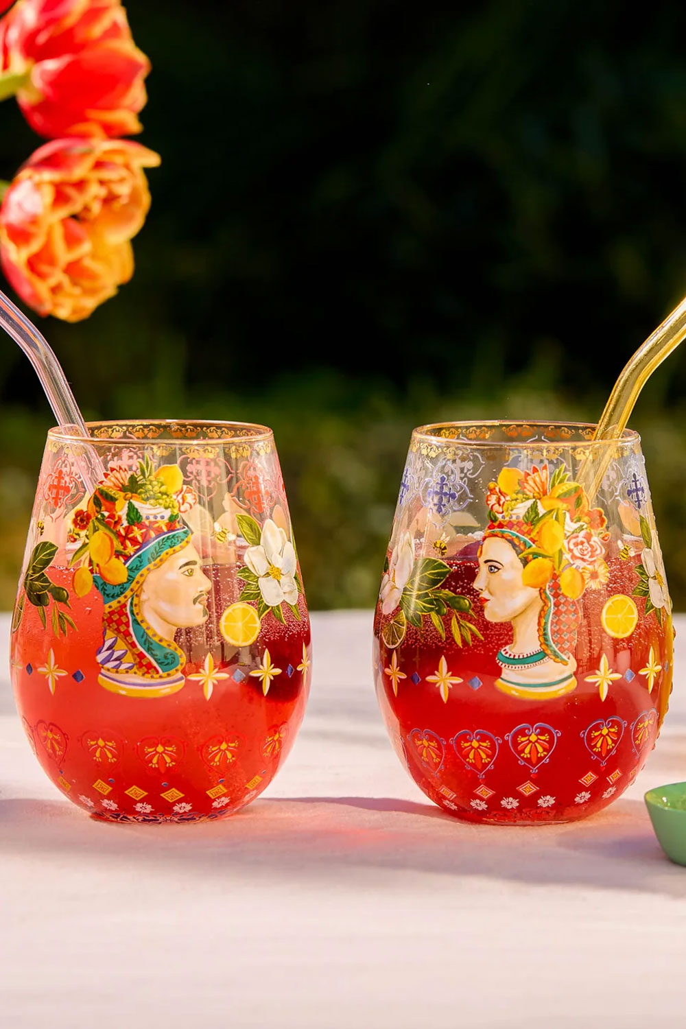 LA LA LAND GLASS TUMBLERS LARGE ITALIAN SUMMER