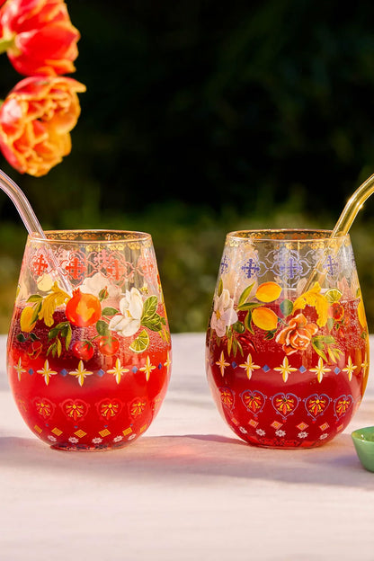 LA LA LAND GLASS TUMBLERS LARGE ITALIAN SUMMER