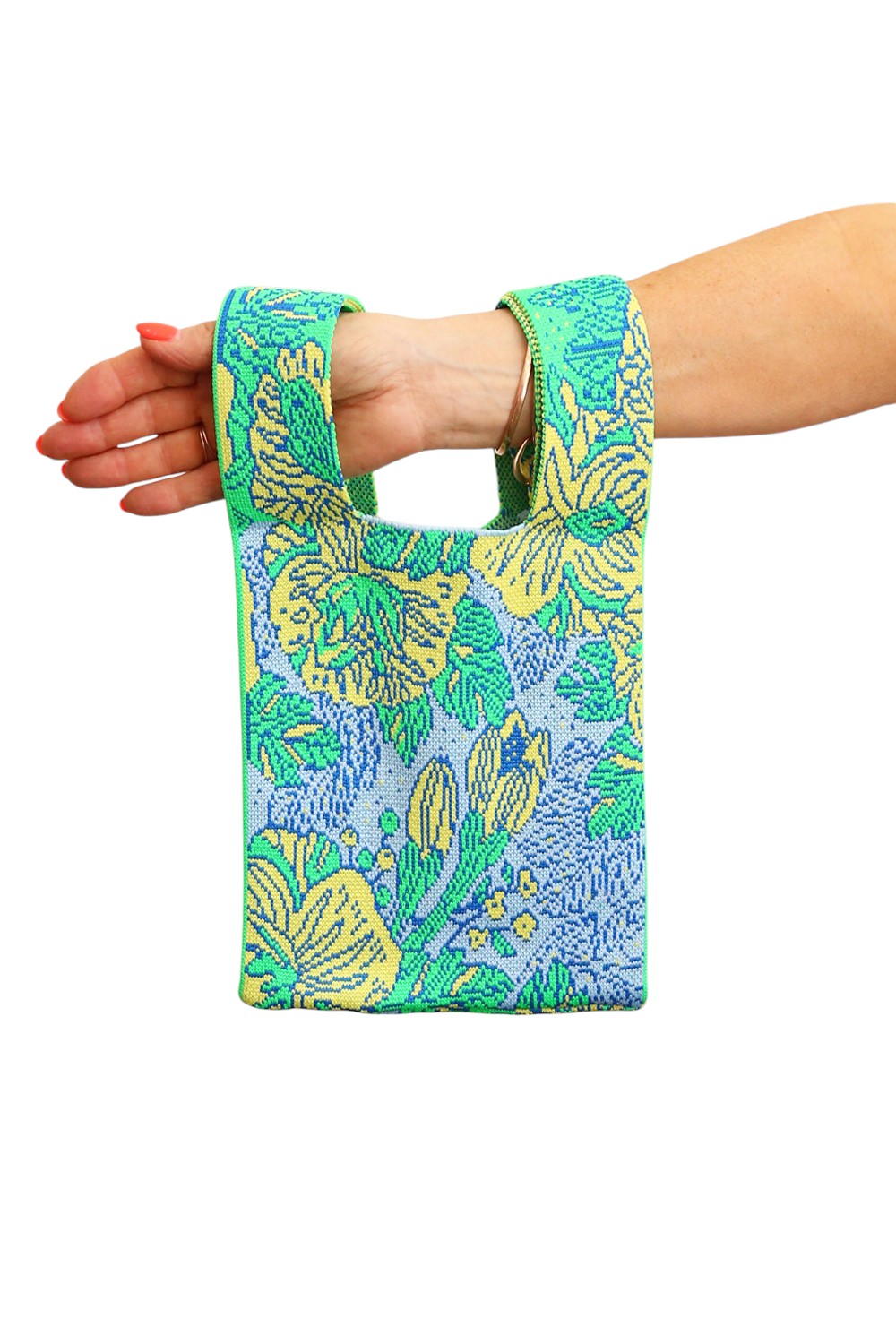 LE SAC BAG BLUE WITH YELLOW FLOWERS