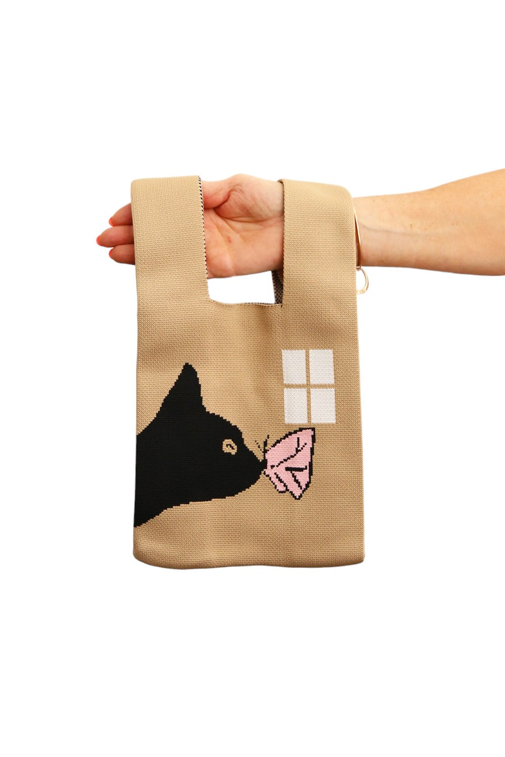 LE SAC BAG BLACK CAT PINK BUTTERFLY