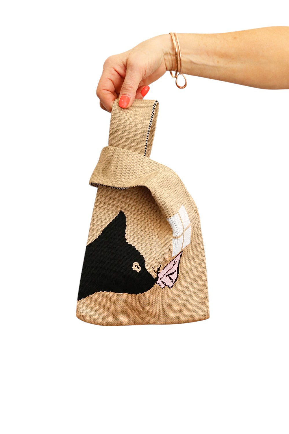 LE SAC BAG BLACK CAT PINK BUTTERFLY