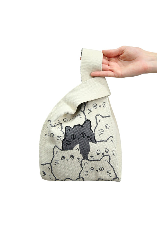 LE SAC BAG CREAM WITH GREY CATS