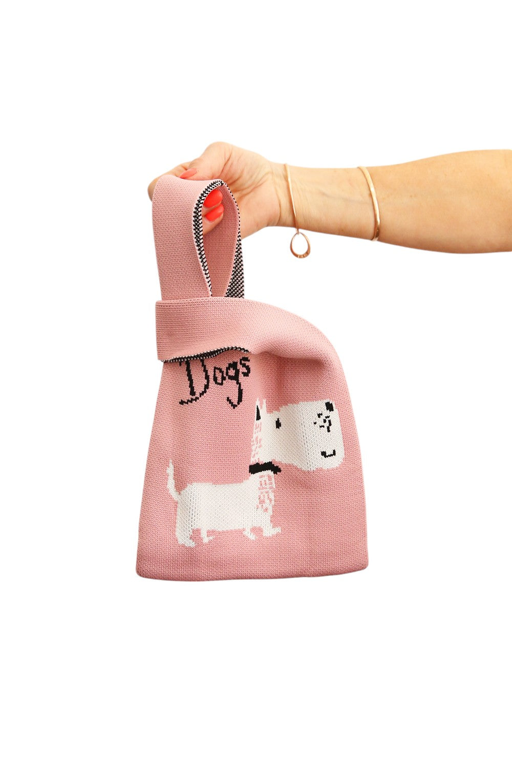 LE SAC BAG PINK WITH WHITE DOG