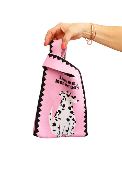 LE SAC BAG LOVE ME LOVE MY DOG PINK