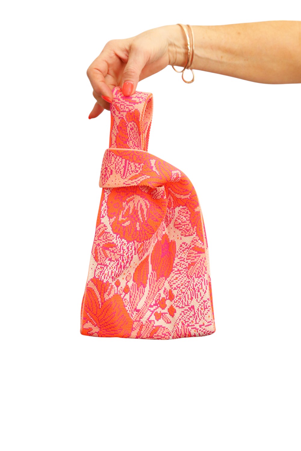 LE SAC BAG NEON ORANGE FLOWERS