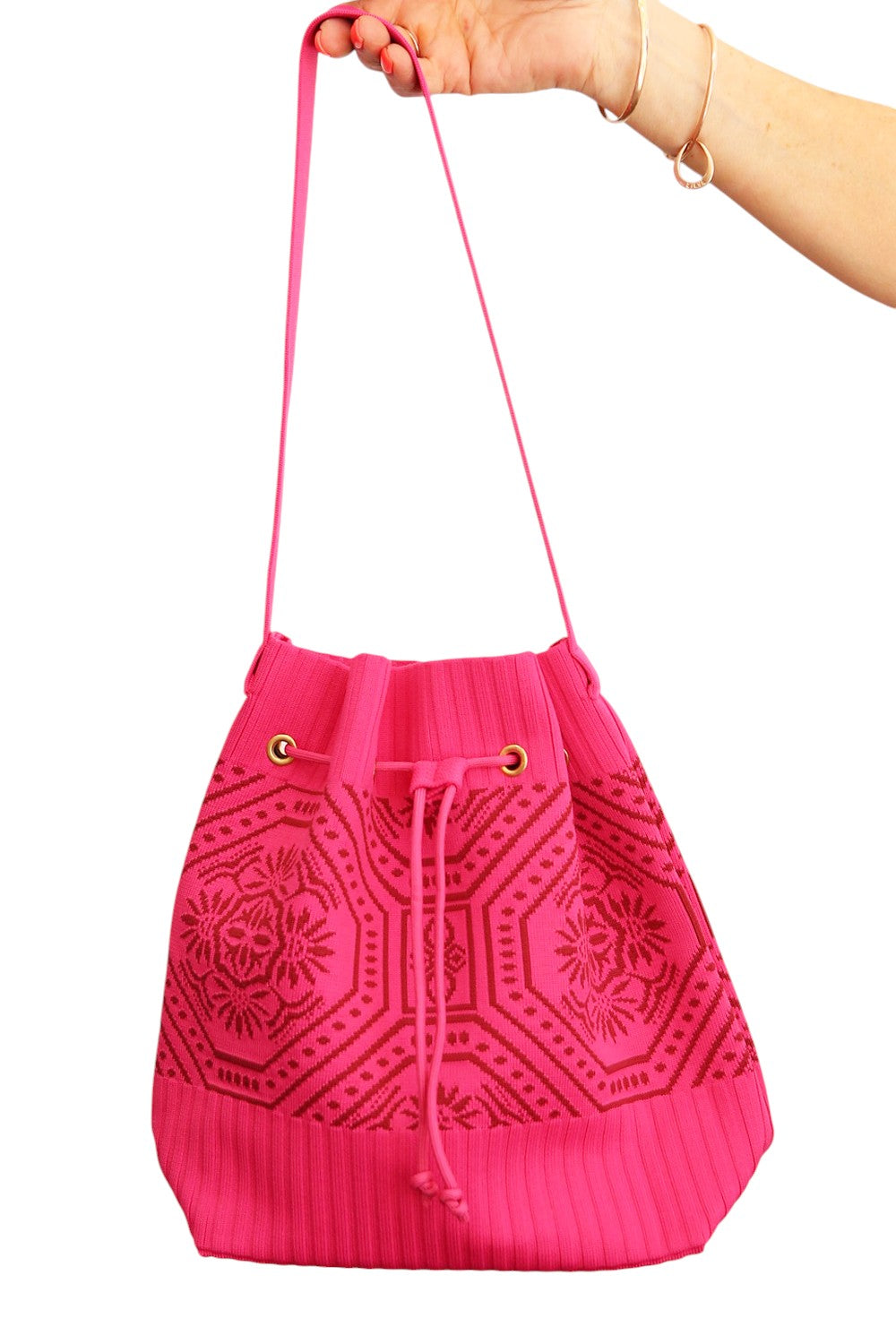 LE SAC BAG PINK BUCKET BAG