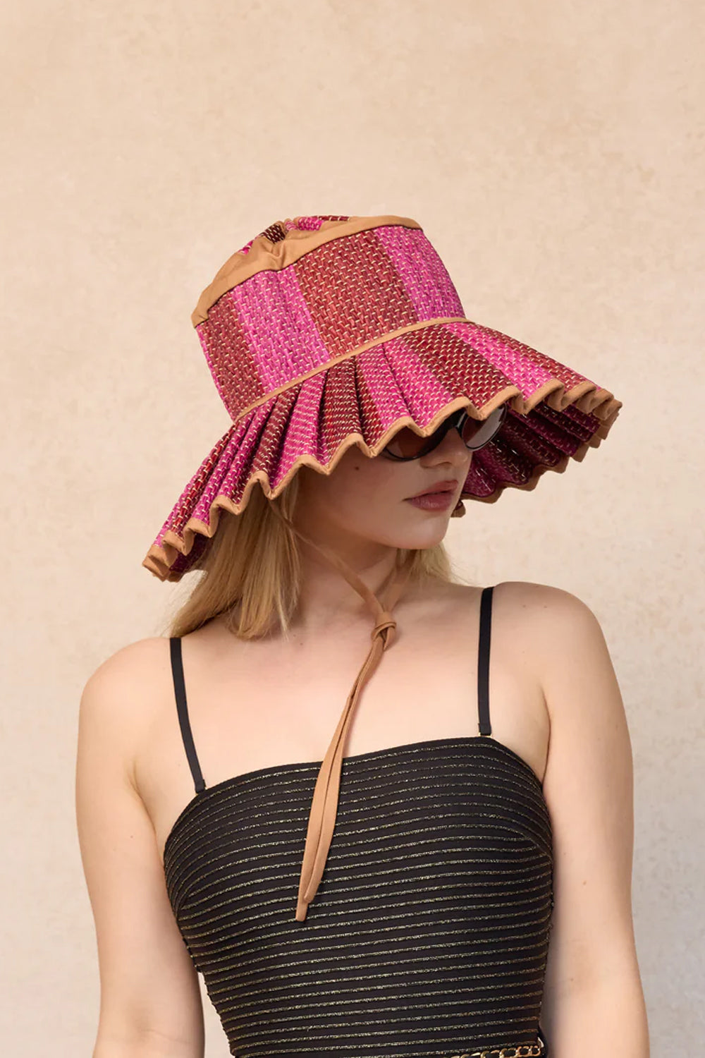 LORNA MURRAY ADULT ISLAND CAPRI HAT - LOVE HEART CARAMEL MIDI