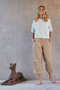 M.A. DAINTY IRIS CROPPED SWEATER WHITE/CAMEL