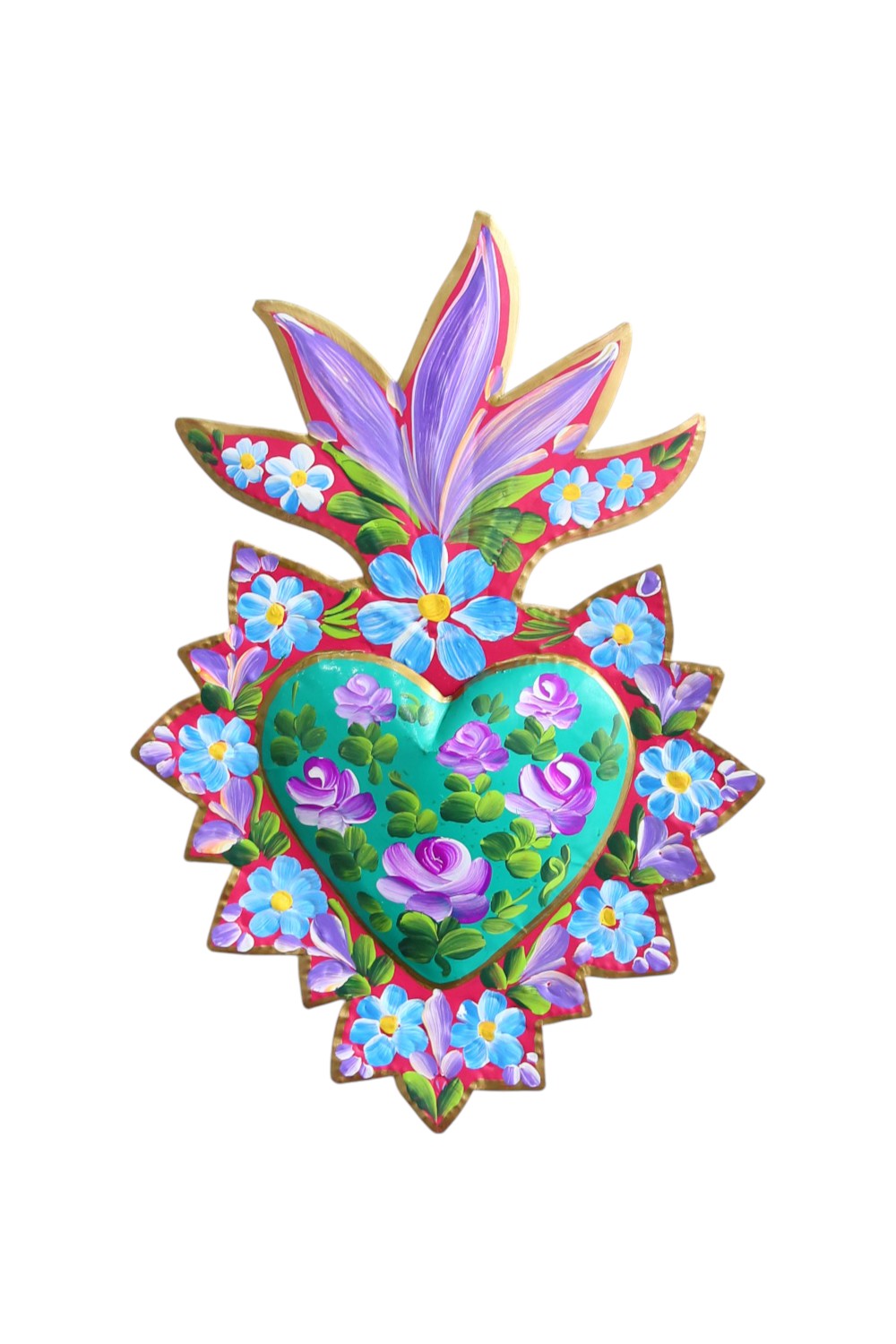 MEXICAN COLOURFUL PAINTED SACRED HEART