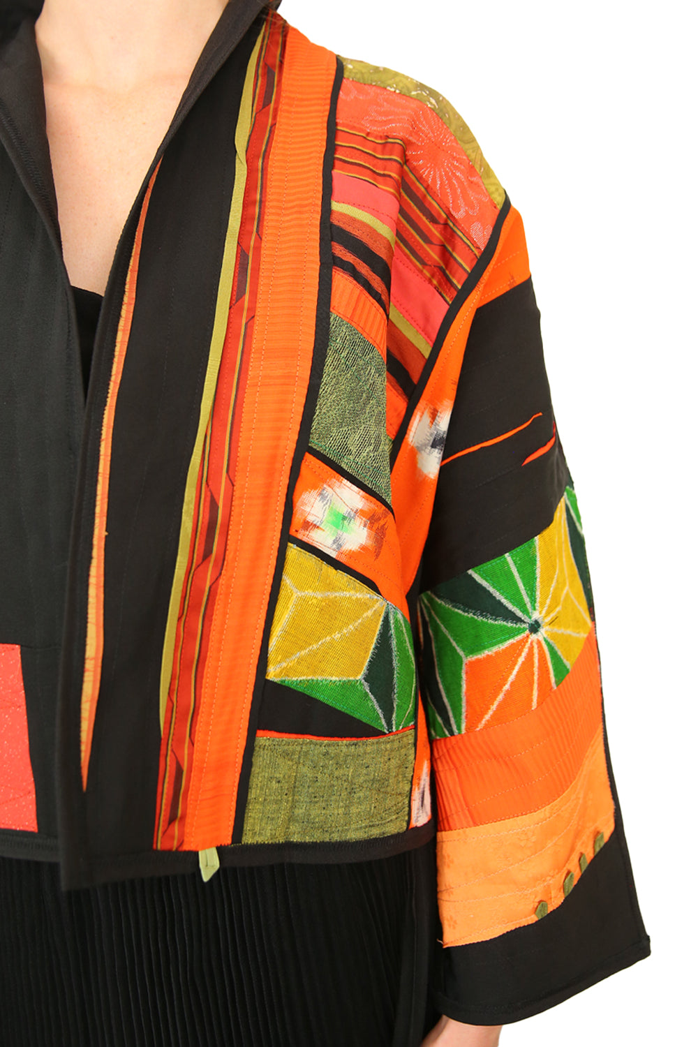 MONIKA FRIEDEL CROPPED JACKET ORANGE/GREEN