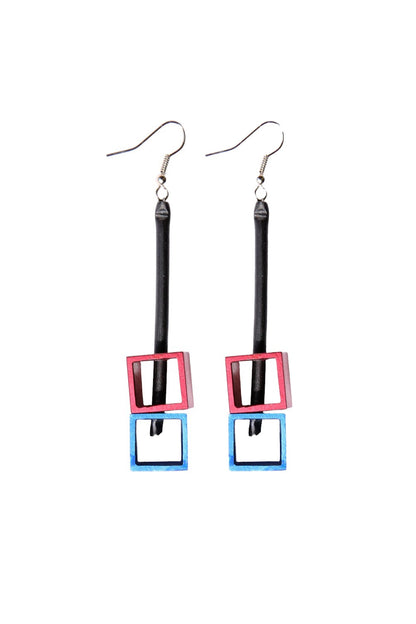 Monica Krexa Cube Earring Red/Blue