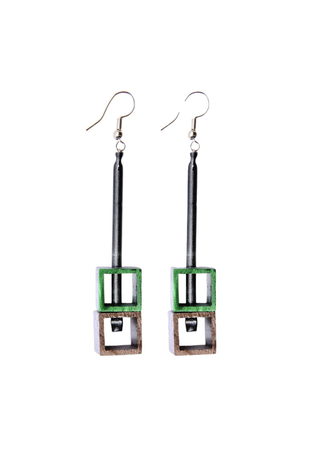 Monica Krexa Cube Earring Green
