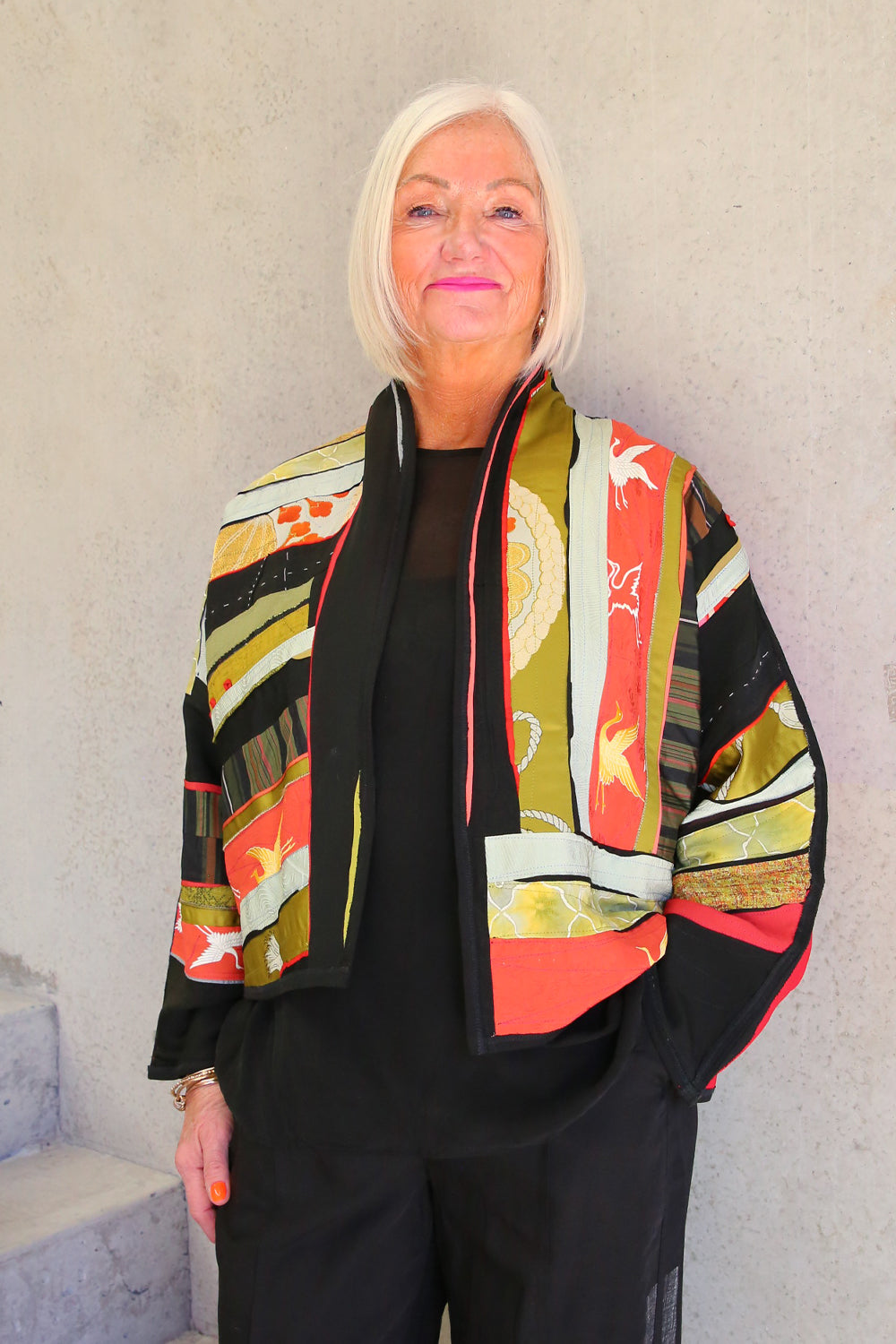 MONIKA FRIEDEL CROPPED JACKET RED/GREEN