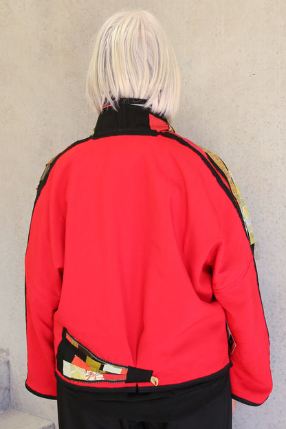 MONIKA FRIEDEL CROPPED JACKET RED/GREEN