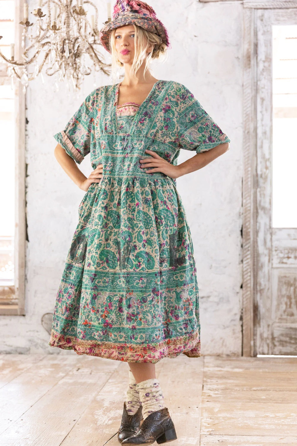 MAGNOLIA PEARL BLOCKPRINT TAIGIU DRESS 1111 DEMI