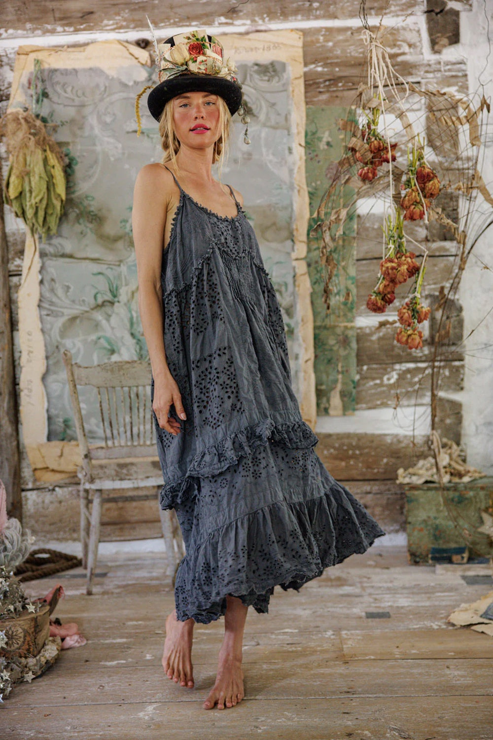 **Pre-Order** Magnolia Pearl Eyelet Embroidered Esti Cami Dress 1282 Ozzy