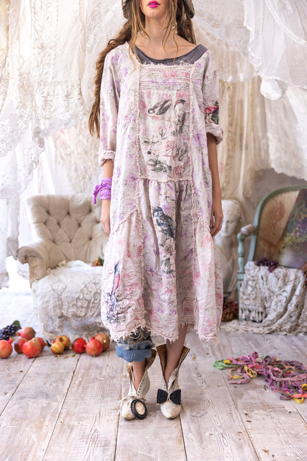 **PRE-ORDER** MAGNOLIA PEARL FLORAL HELENIA DRESS 874 CUPIDROSE