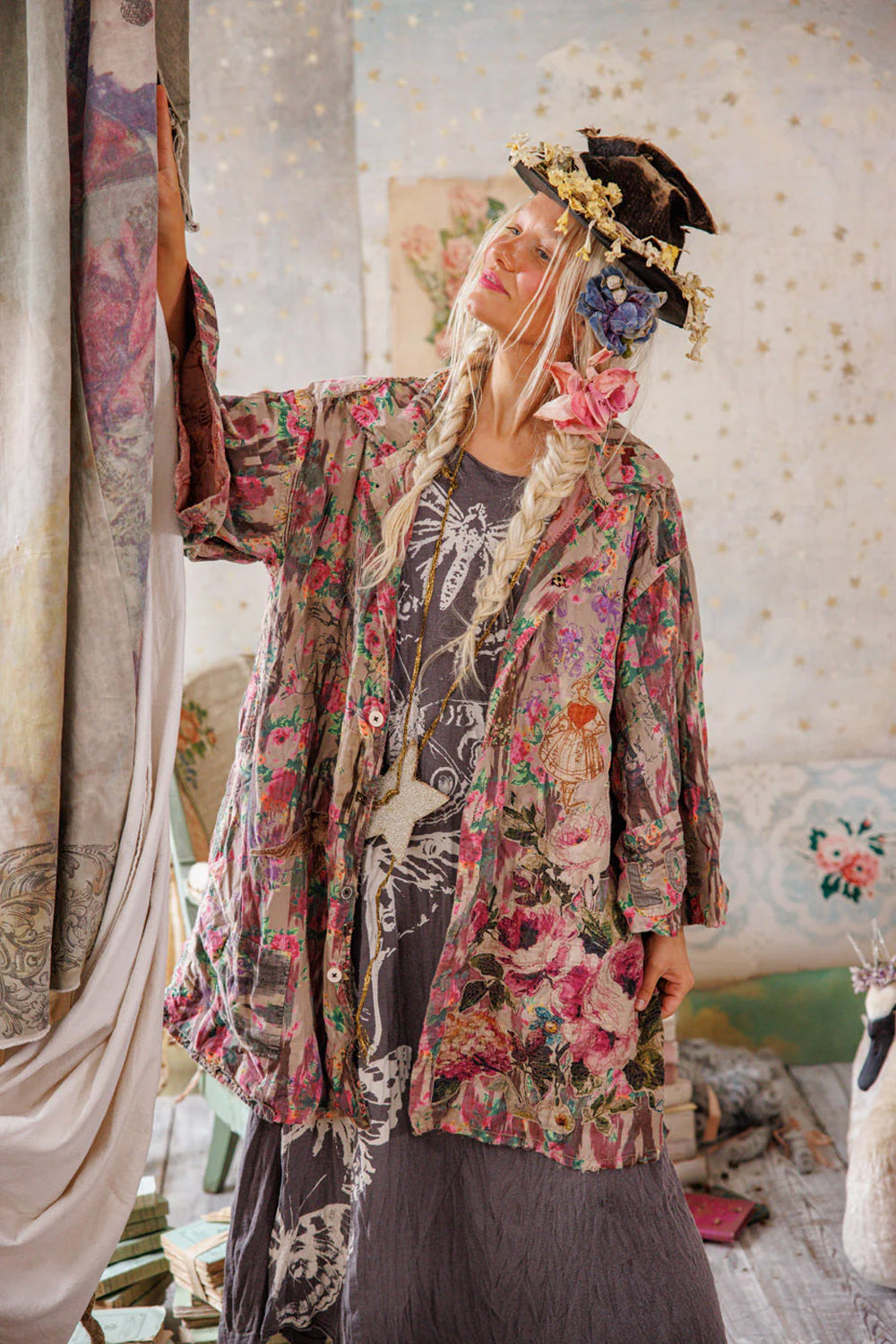 MAGNOLIA PEARL APPLIQUE CYRENE COAT JACKET 1122 IZMIR