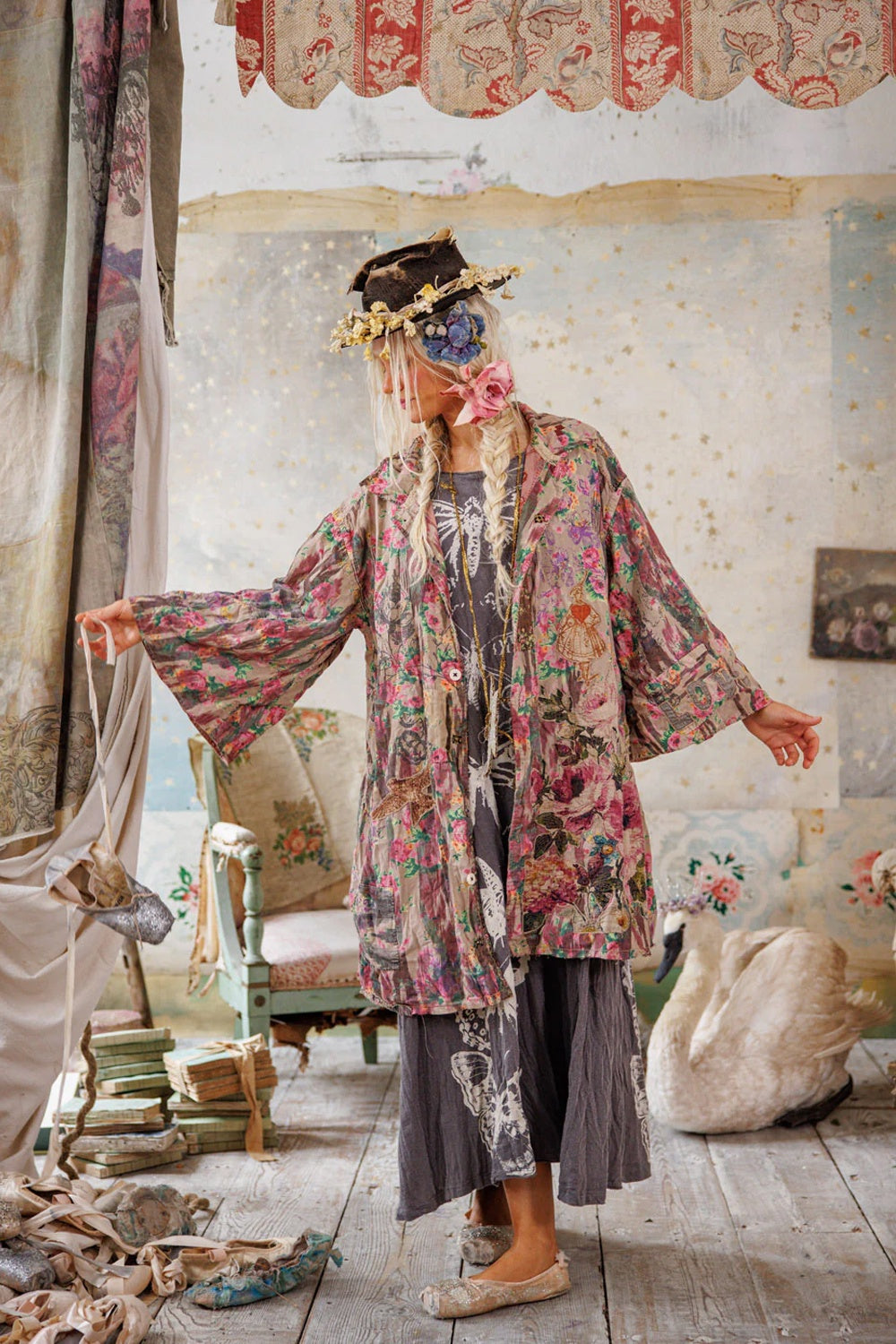 MAGNOLIA PEARL APPLIQUE CYRENE COAT JACKET 1122 IZMIR