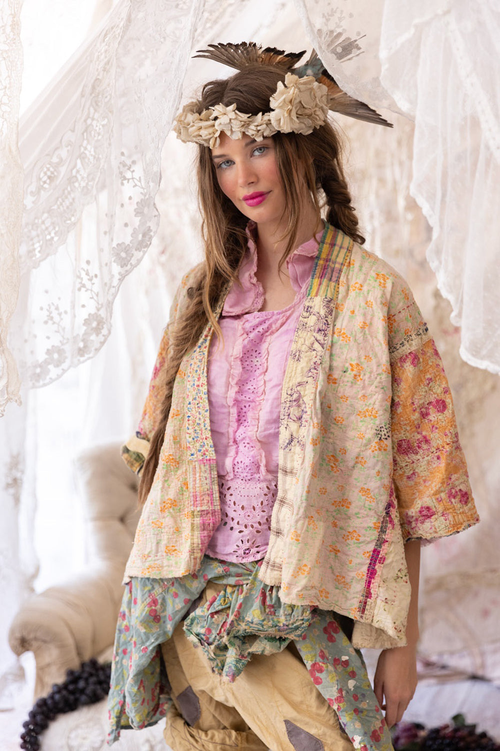 **PRE-ORDER** MAGNOLIA PEARL PATCHWORK DEKKER KIMONO JACKET 1152 MADRAS CALICO