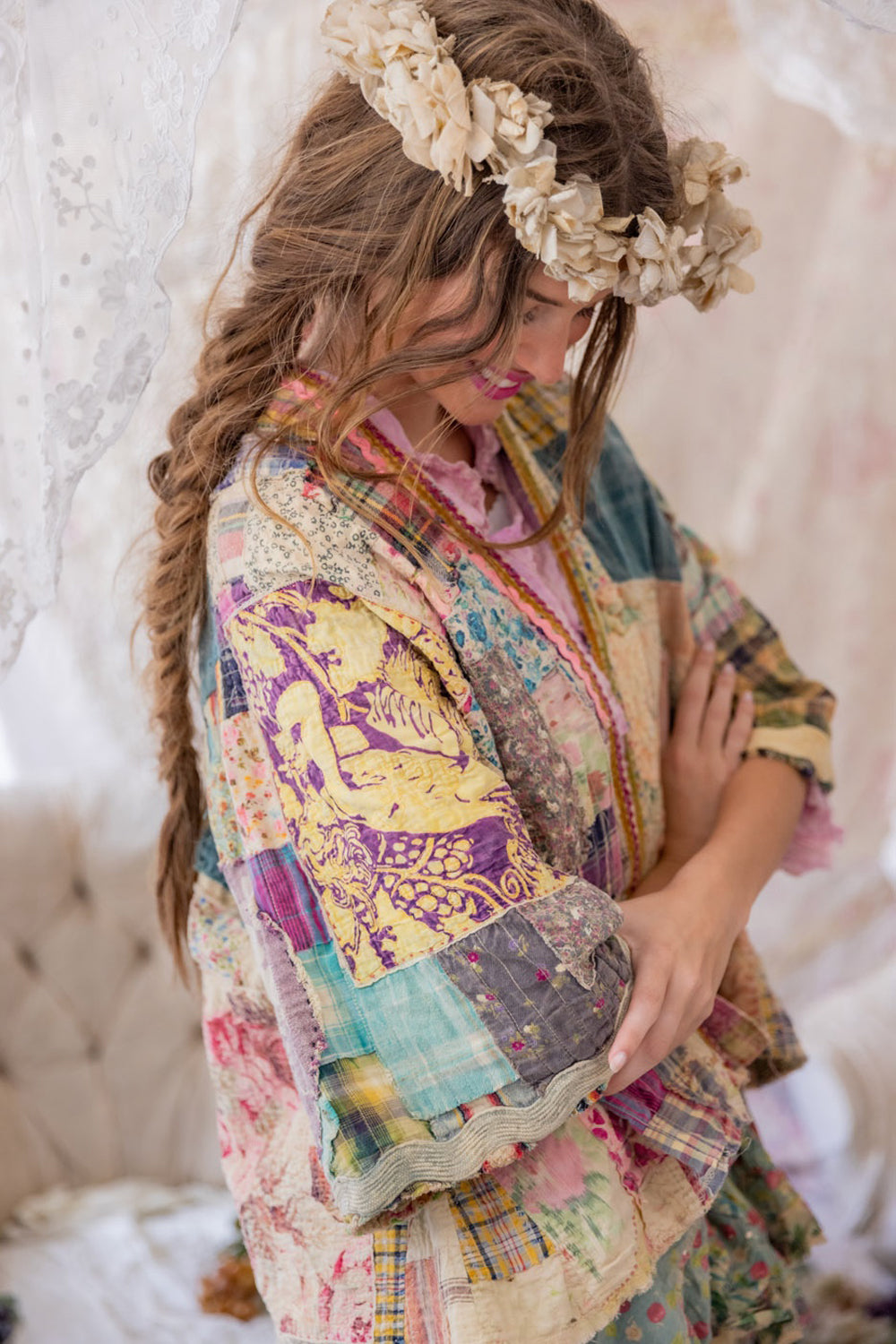 **PRE-ORDER** MAGNOLIA PEARL PATCHWORK DEKKER KIMONO JACKET 1152 MADRAS CALICO