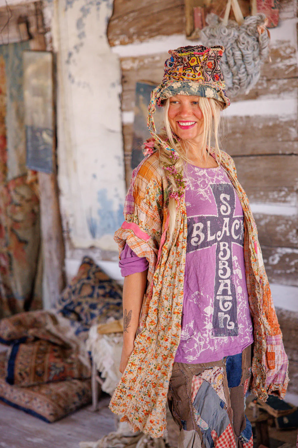 MAGNOLIA PEARL BLACK SABBATH TRUST HIPPIE KIMONO JACKET 1211 MEMPHIS