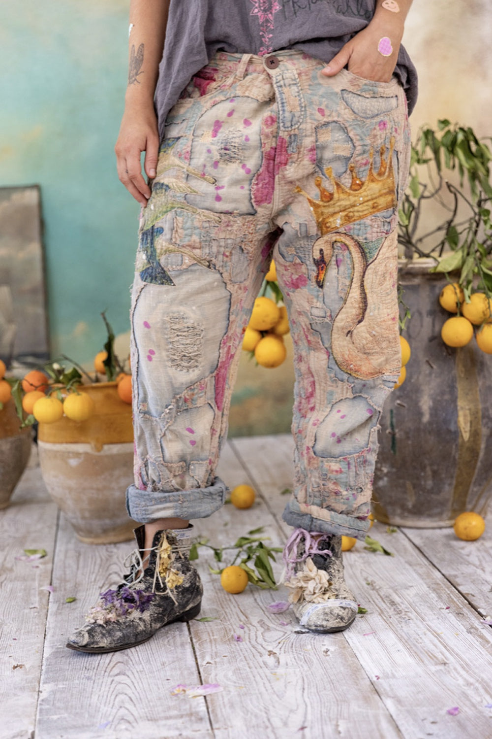 **PRE-ORDER** MAGNOLIA PEARL WALLPAPER MINER DENIMS PANTS 818 EMMA