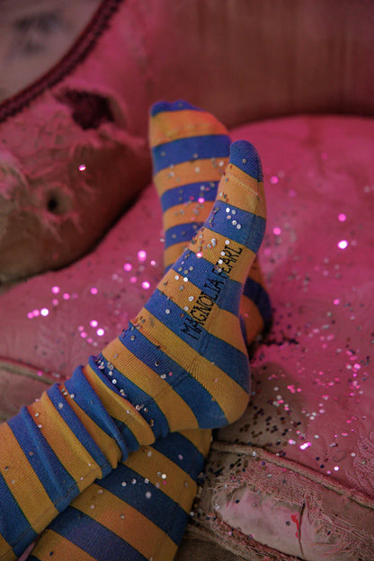 **Pre-Order** Magnolia Pearl Stripe OTK Socks 194 Bananas In Pyjamas
