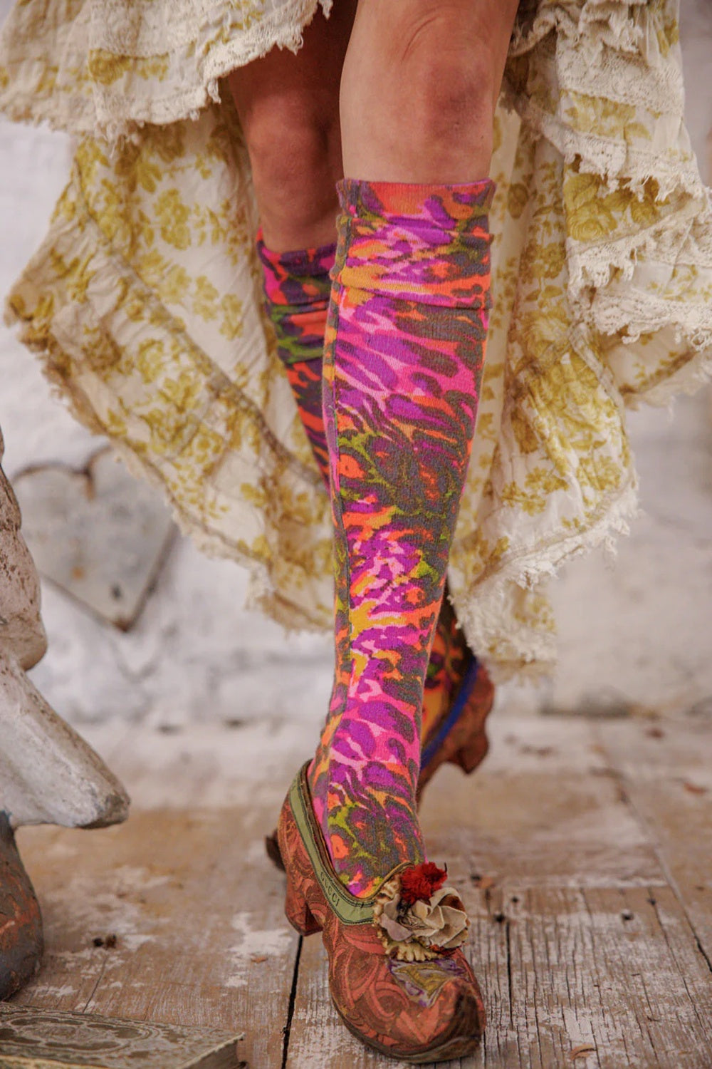 Magnolia Pearl Neon Leopard OTK Socks 183 Hairband