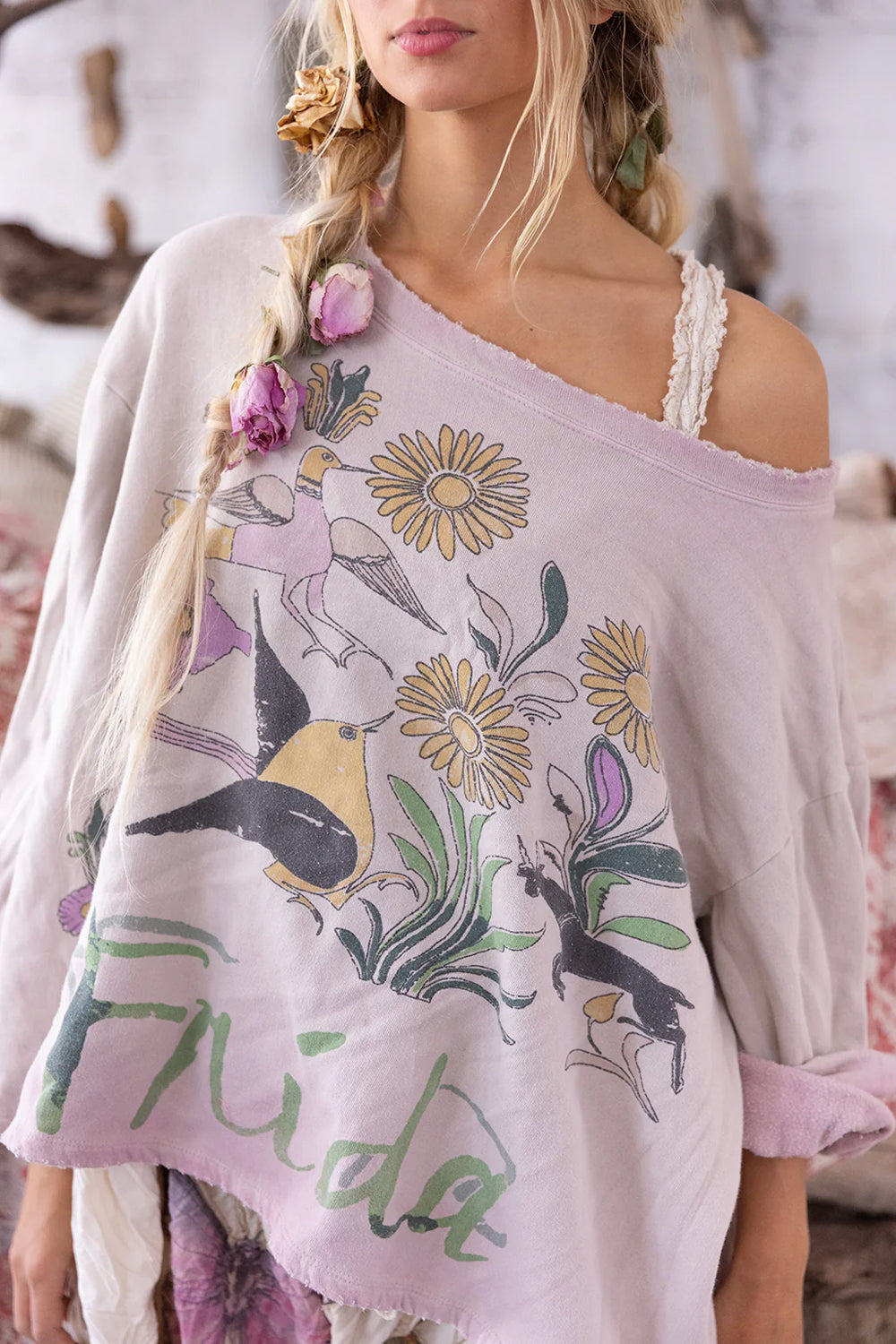 **PRE-ORDER** MAGNOLIA PEARL FLIGHT FLOWERS FRIDA NAGO SWEATER TOP 2175 AZALEA DIP DYE