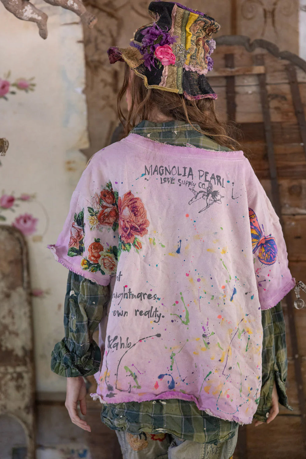 MAGNOLIA PEARL FRIDA DE SOL VETIVER SWEATSHIRT TOP 2595 ALIUM DIP DYE