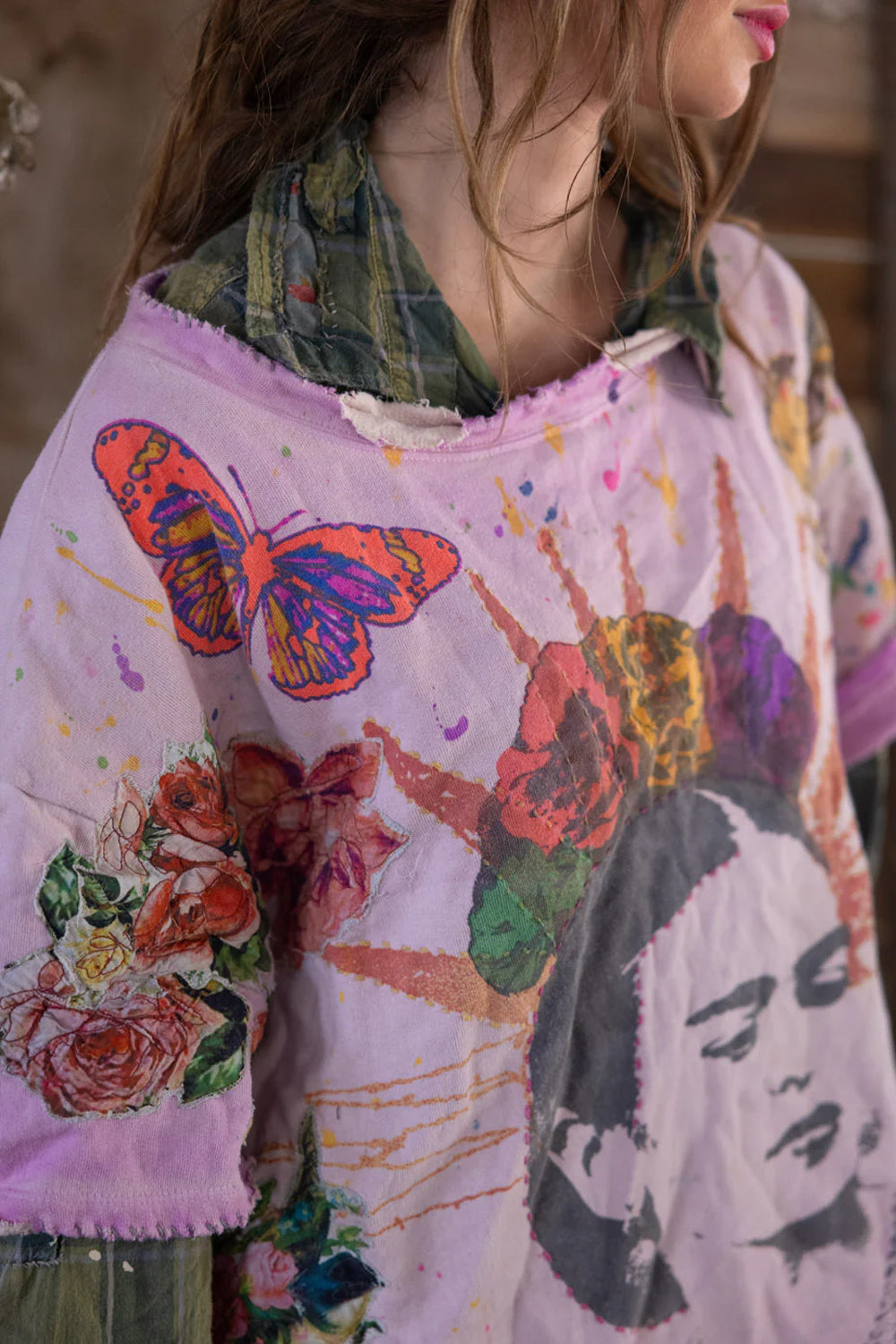 MAGNOLIA PEARL FRIDA DE SOL VETIVER SWEATSHIRT TOP 2595 ALIUM DIP DYE