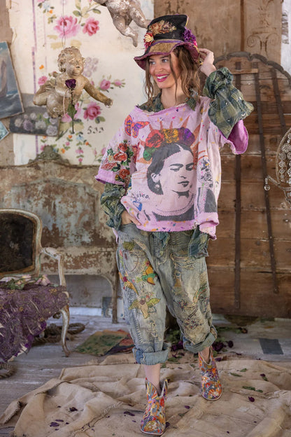 MAGNOLIA PEARL FRIDA DE SOL VETIVER SWEATSHIRT TOP 2595 ALIUM DIP DYE
