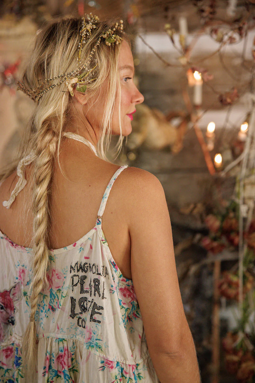 Magnolia Pearl Applique Vianney Slip Dress 1434 Bed of Roses