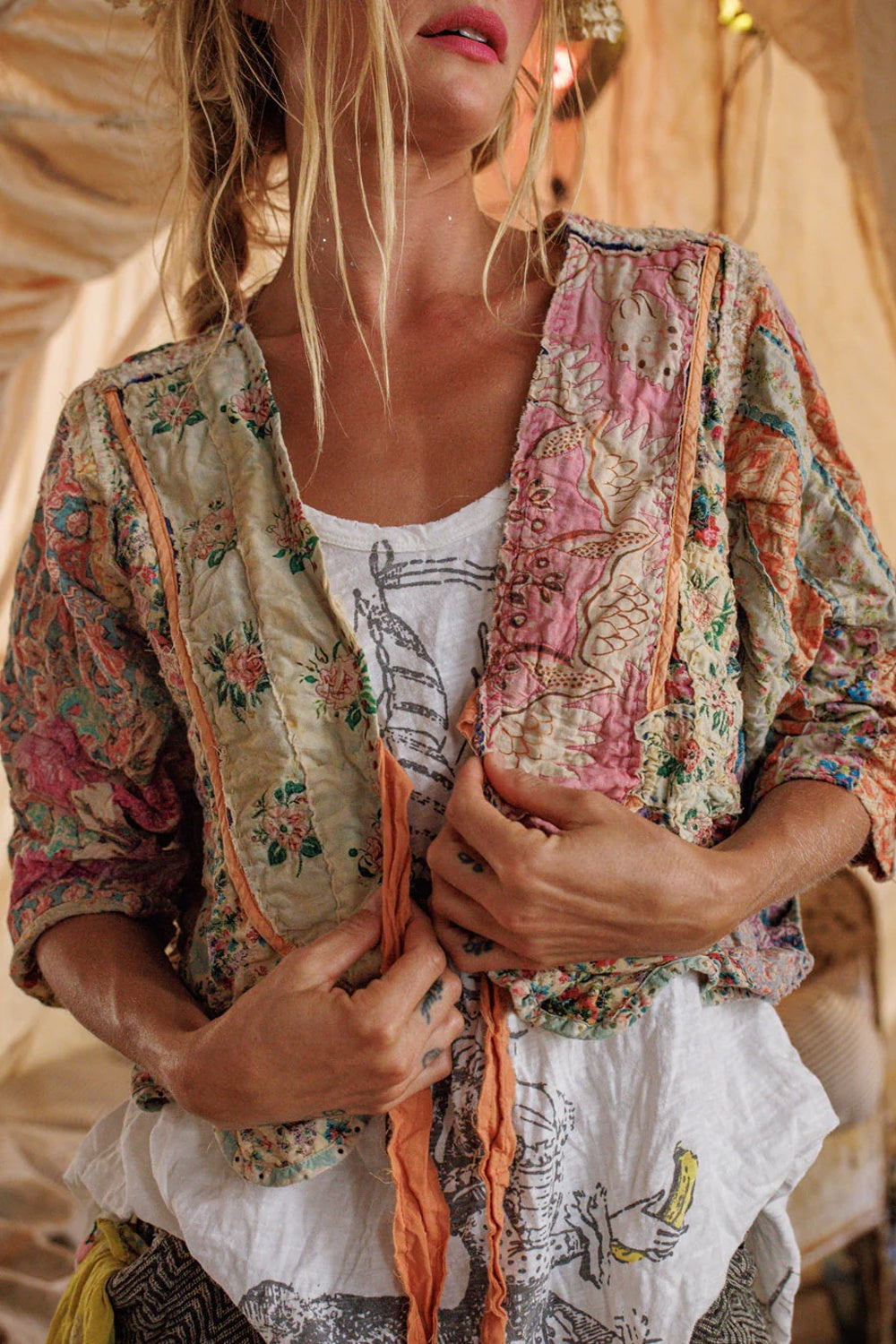 **PO** Magnolia Pearl Kalamkari Andhra Jacket 1382 Wonderland