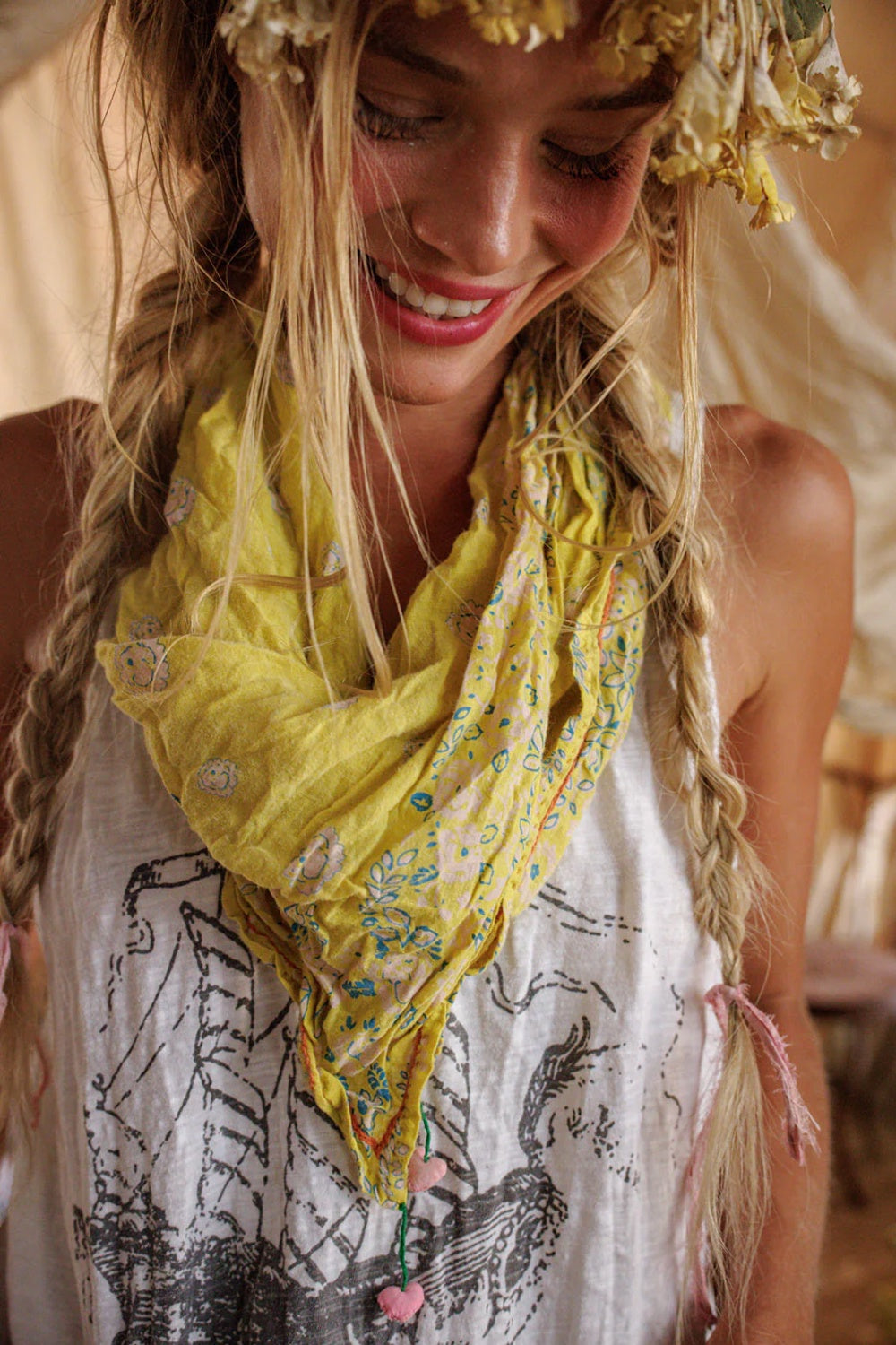 **Pre-Order** Magnolia Pearl MP Floral Tassel Scarf 230 Cloverfield