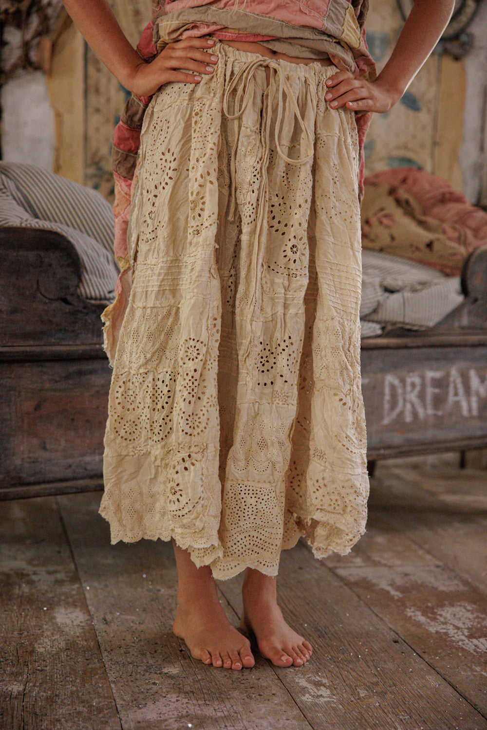 Magnolia Pearl Eyelet Patchwork Pissarro Skirt 2378 Swn