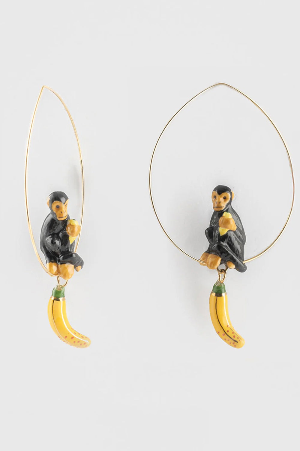 NACH CAPUCHIN AND BANANA HOOP EARRINGS