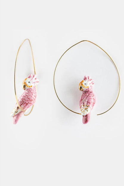 NACH PINK COCKATOO HOOP EARRINGS