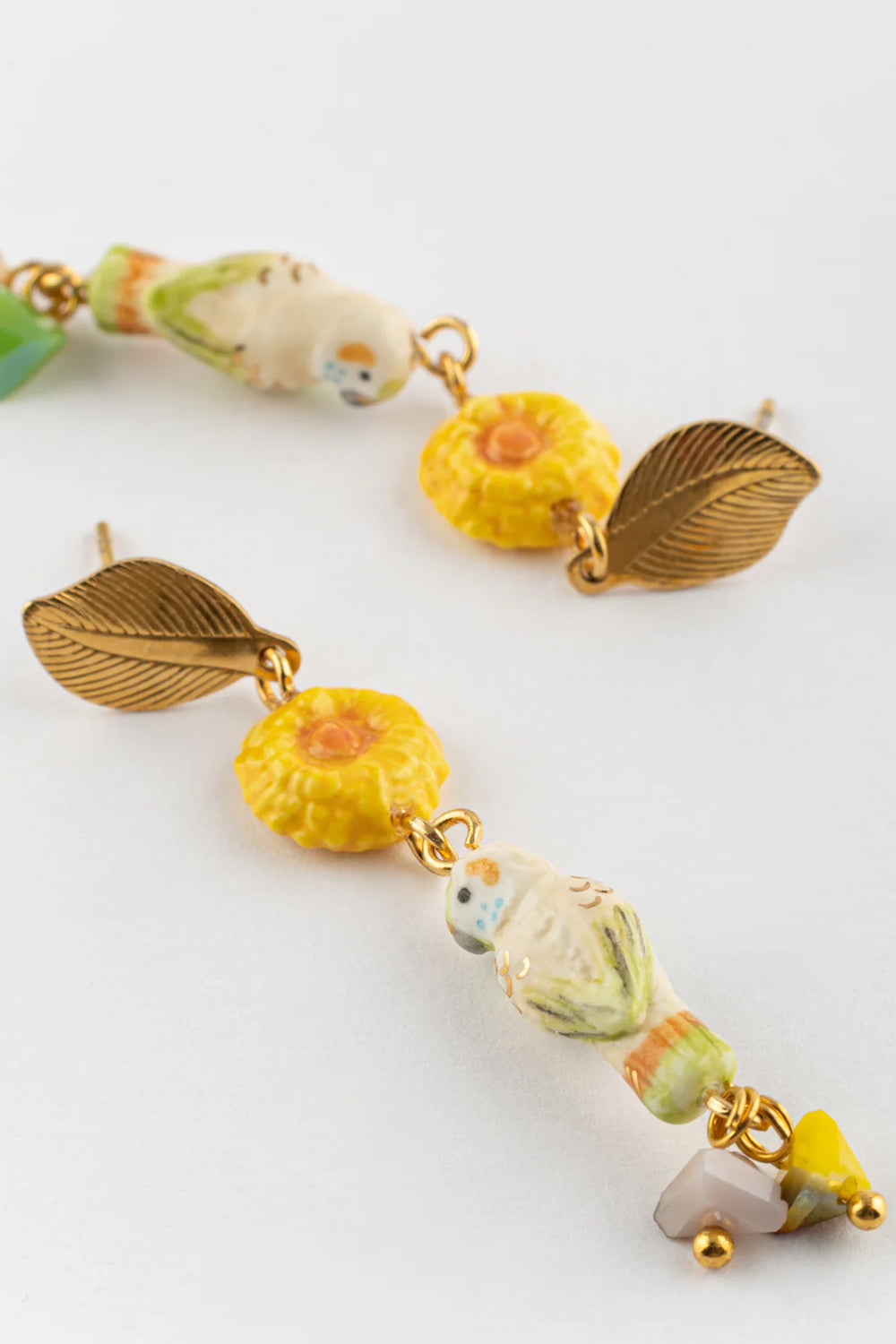 NACH PARAKEET AND TASSEL EARRINGS