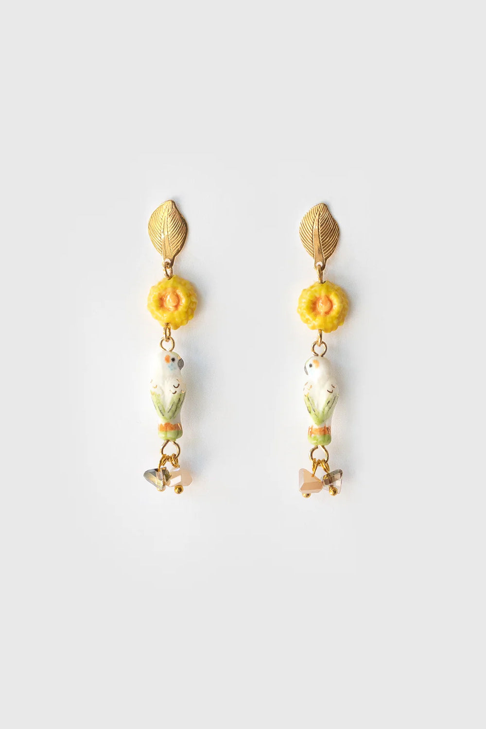 NACH PARAKEET AND TASSEL EARRINGS