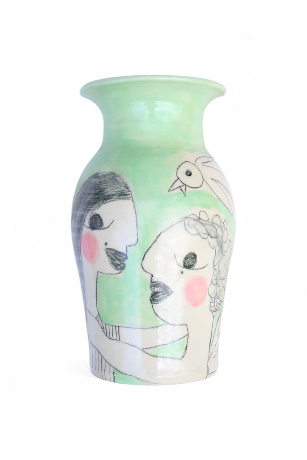 Nadine Sawyer Green Lovers Vase