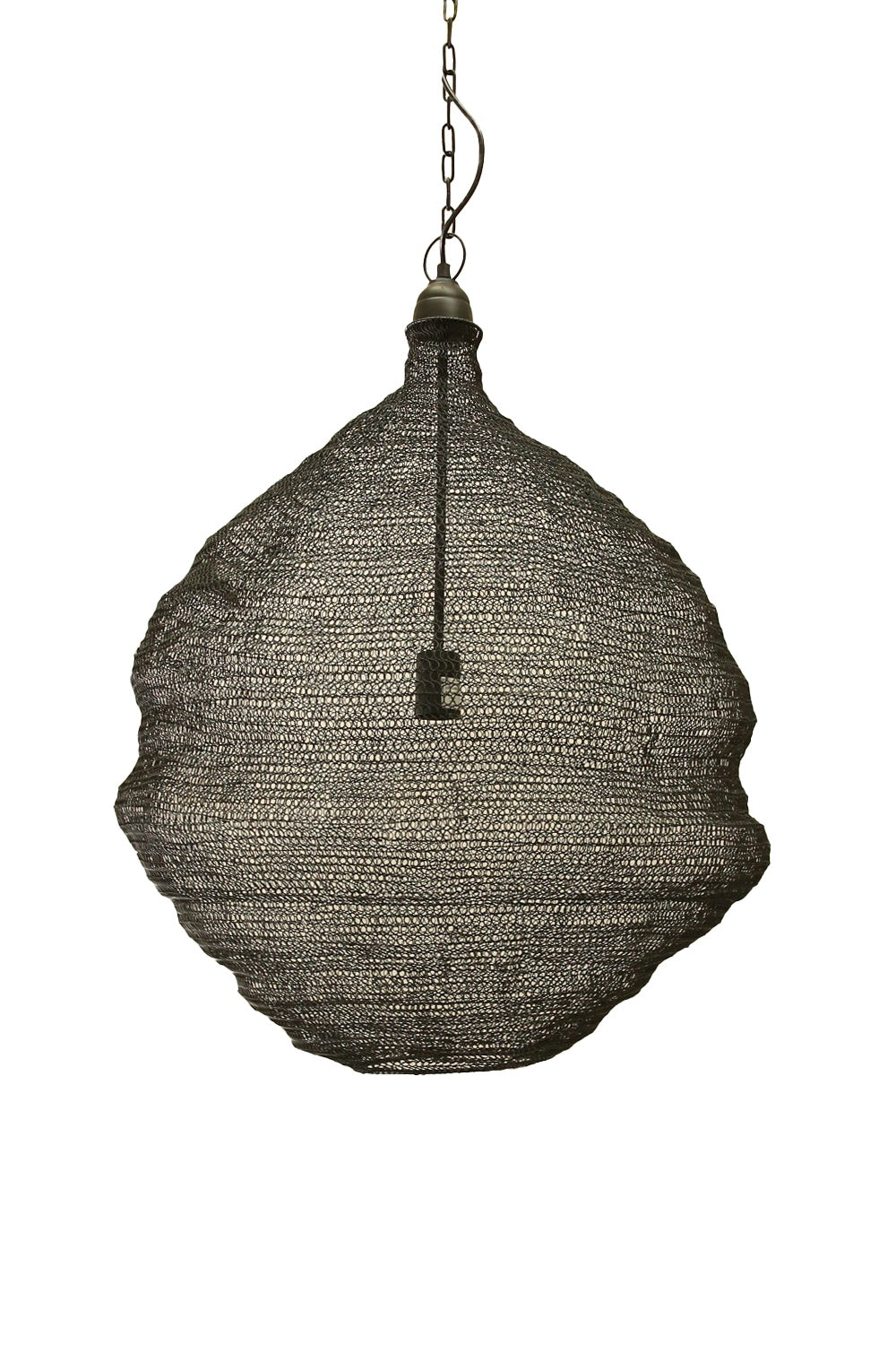 CROCHET WIRE ROUND BLACK PENDANT LAMP LARGE