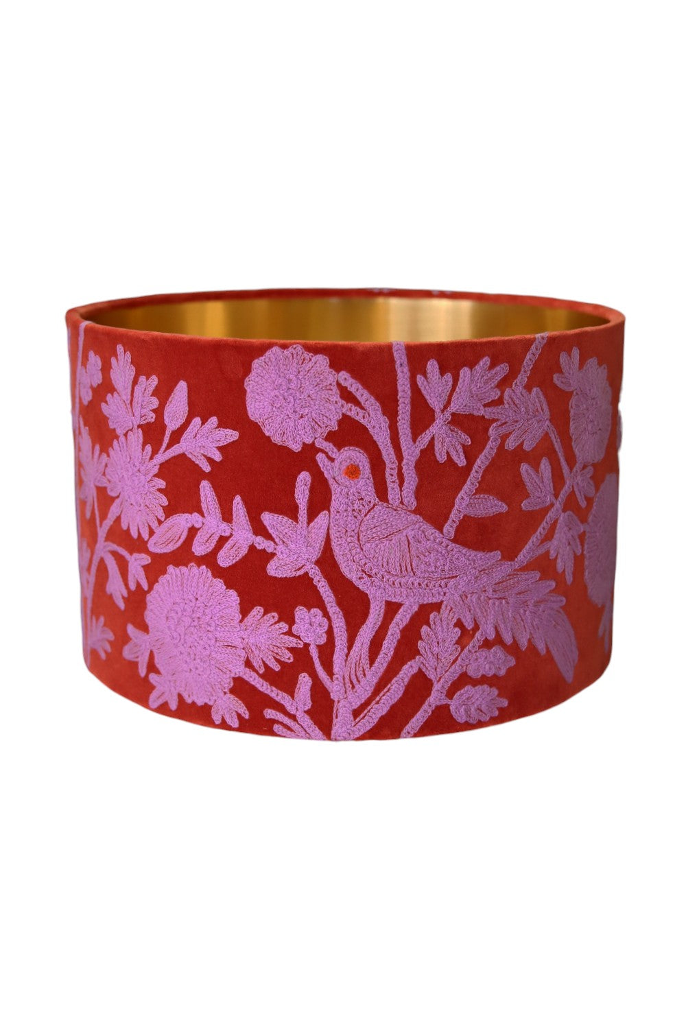 PEACOCK FLOWER DRUM LAMPSHADE RED/PINK