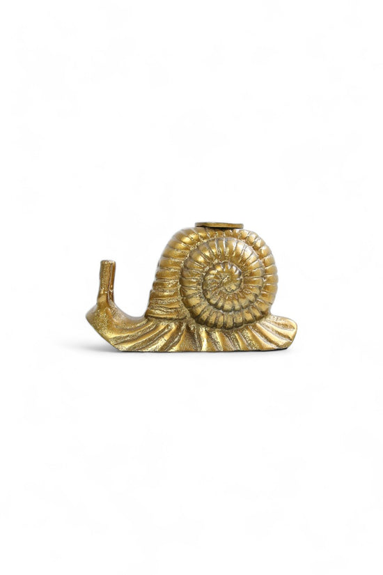RUBY STAR TRADERS SNAIL CANDLE HOLDER ANTIQUE GOLD