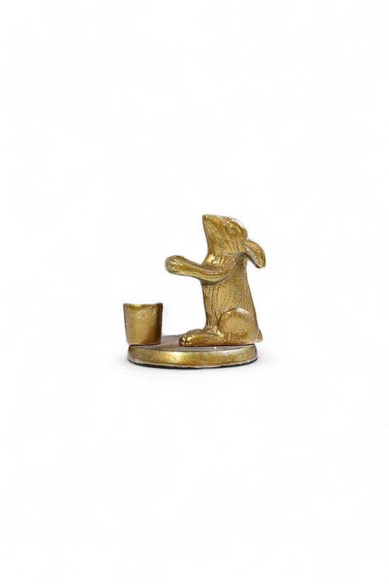 RUBY STAR TRADERS CHIPMUNK CANDLE HOLDER ANTIQUE GOLD