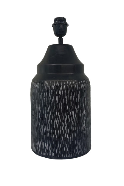 TRIBAL LAMP BASE (A) BLACK WHITE ALUMINIUM